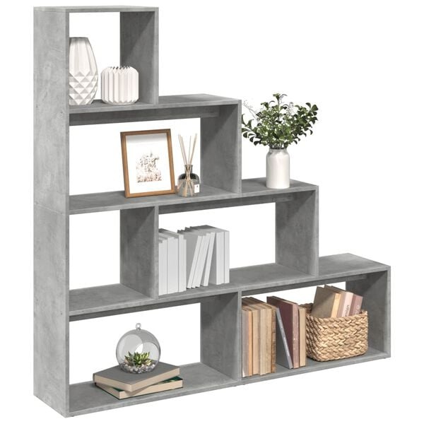 Raumteiler & Bücherregal, Beton-Grau, 143,5 cm - 34% Rabatt