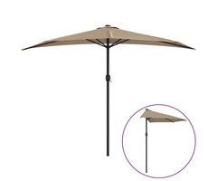 Vidaxl Halbrunder Balkon-Sonnenschirm 300x155 cm Taupe - 39% Rabatt