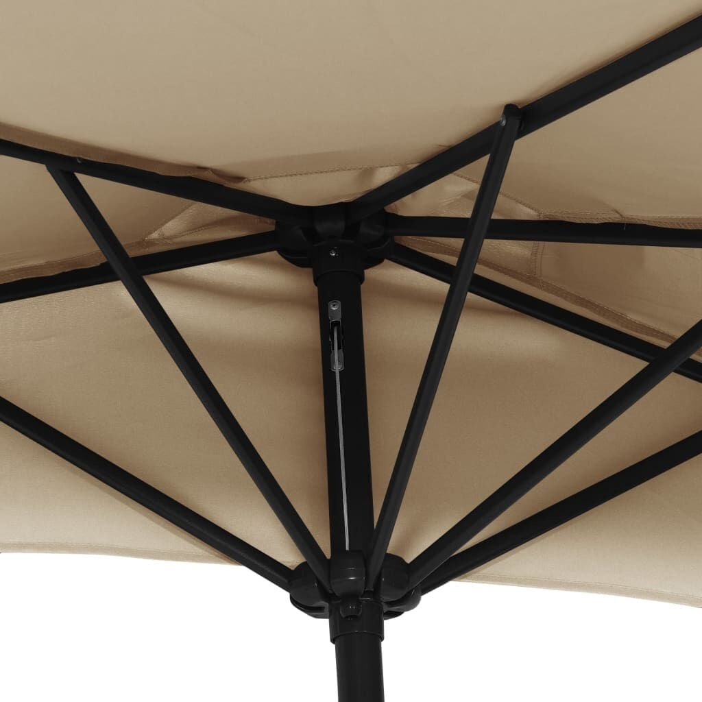 Halb-Balkon-Sonnenschirm 300x155 cm Taupe - 33% Rabatt