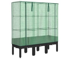 Vidaxl Hochbeet mit Gewächshaus-Abdeckung 120x40x140 cm, Schwarz - 40% Rabatt