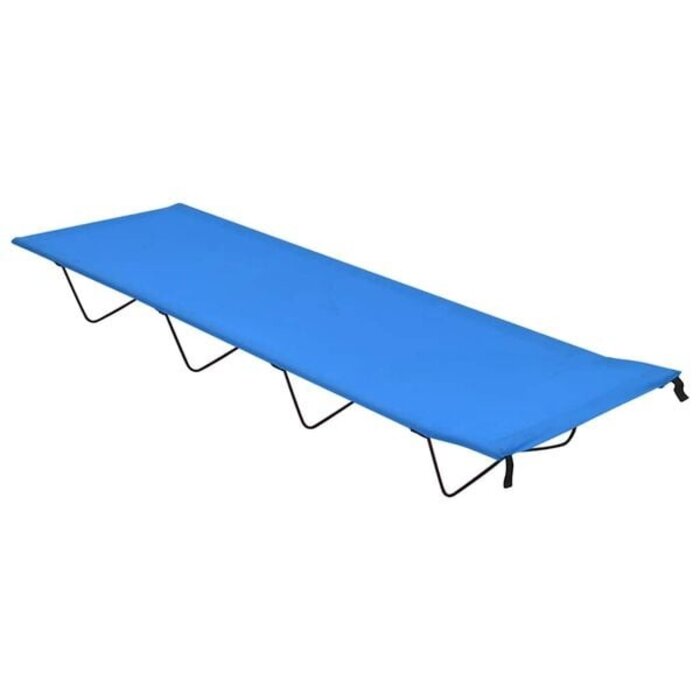 Campingbett 180x60cm, Blau - Stahlgestell - 31% Rabatt