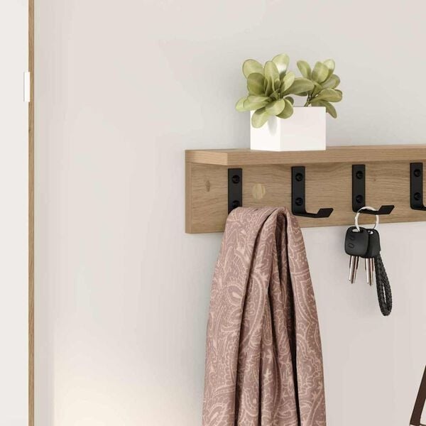 Wandgarderobe mit Ablage, Artisan Eiche Optik, 80 cm - 32% Rabatt