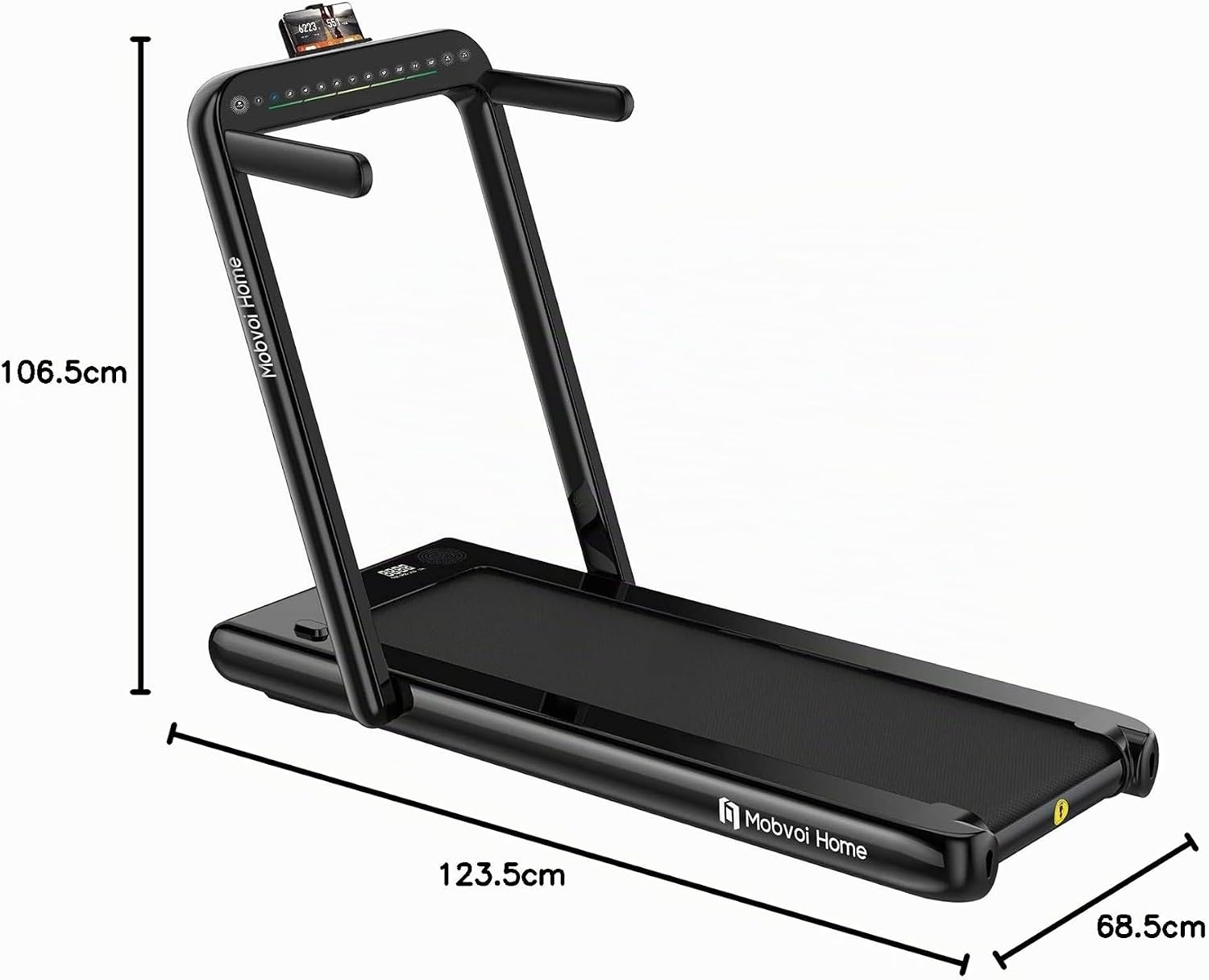 Klappbares Laufband 78x133 cm, Schwarz, 35% Rabatt