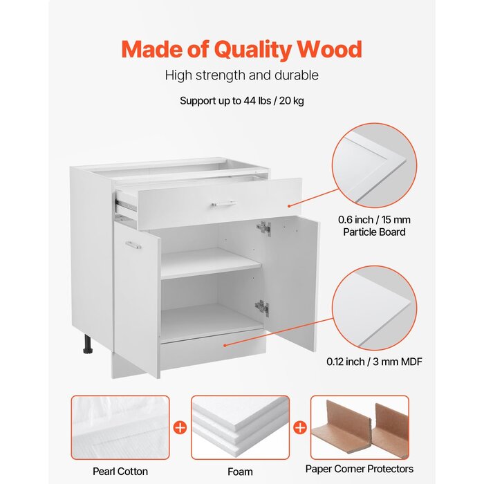 Vielseitiger Unterschrank Weiß - 800x475x816mm - 34% Rabatt