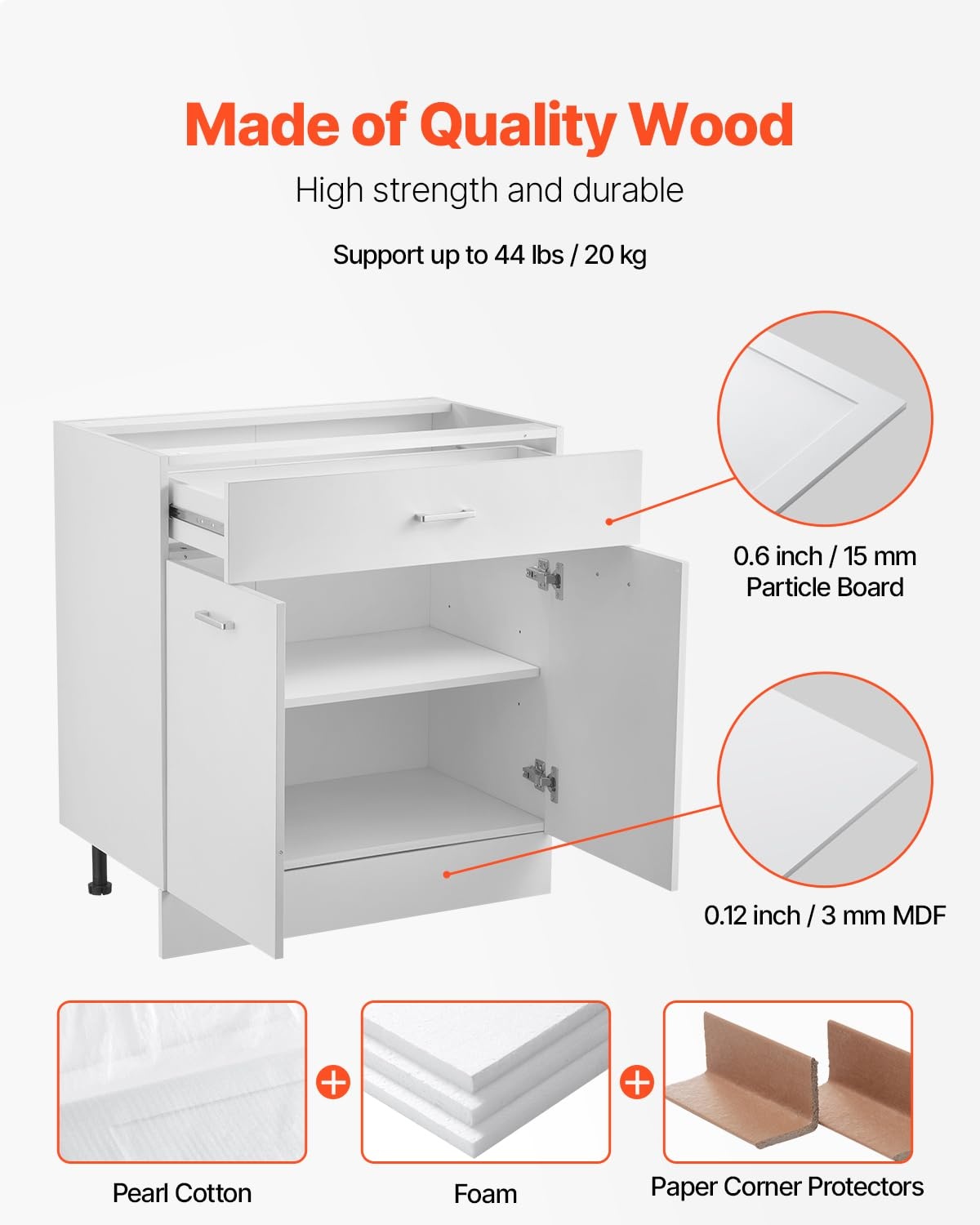 Vielseitiger Unterschrank Weiß - 800x475x816mm - 34% Rabatt