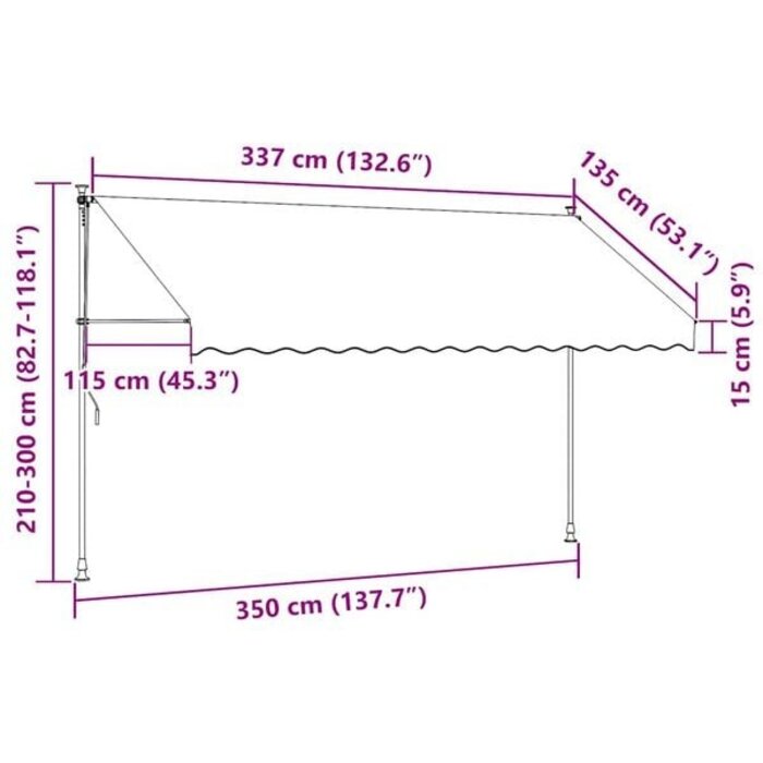 Manuelle Markise 350 cm Creme - 34% Rabatt - Ausgepackt