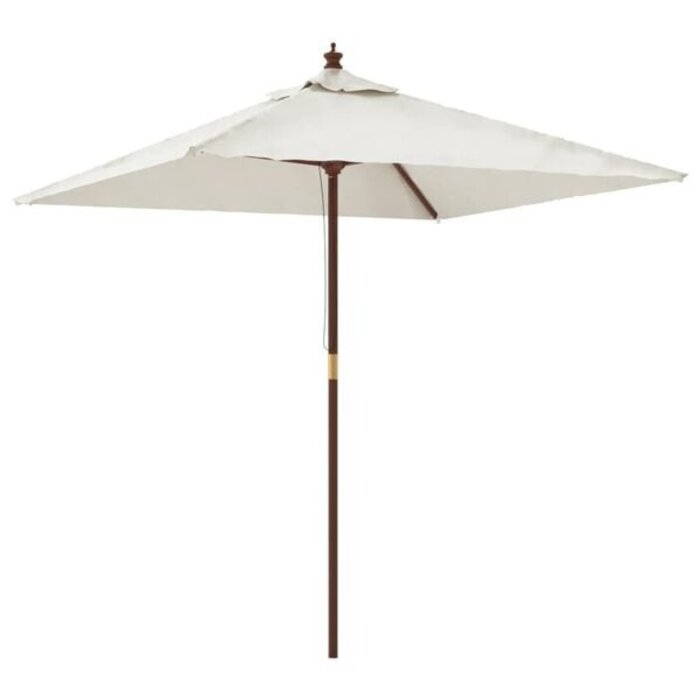 Gartenschirm 198x198 cm Holzmast sandfarben - 34% Rabatt