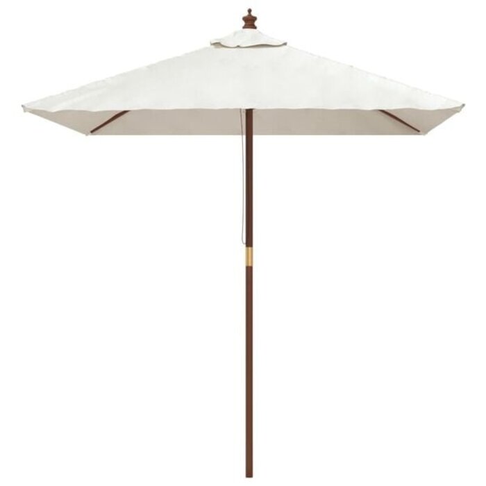 Gartenschirm 198x198 cm Holzmast sandfarben - 34% Rabatt