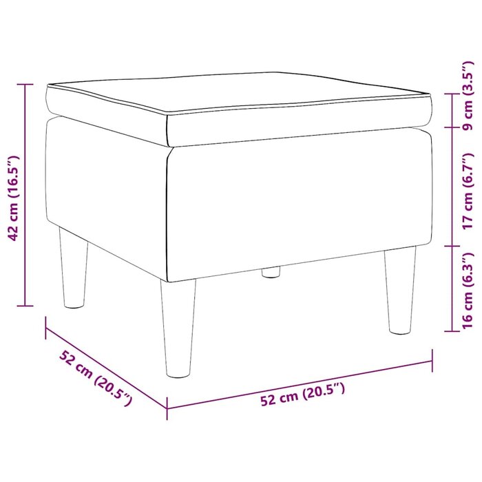 Samthocker in Hellgrün 52x52x42 cm - 34% Rabatt auf Retourenware