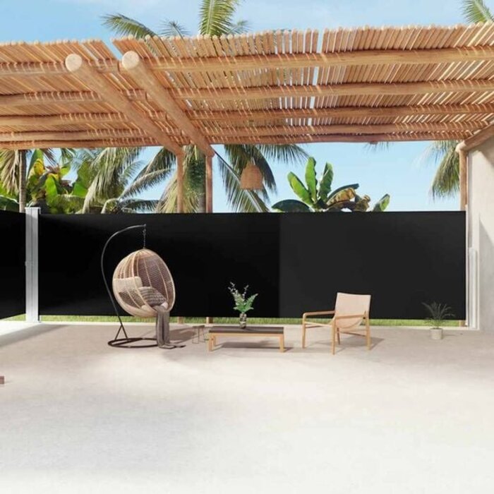 Vidaxl Ausziehbare Seitenmarkise 200x1200 cm Schwarz - 35% Rabatt