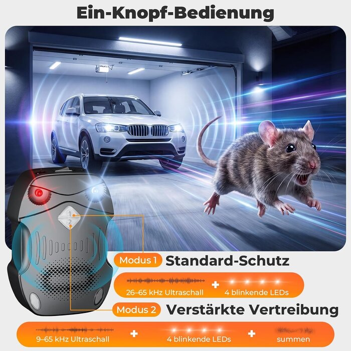 Marderabwehr 80 m² Ultraschall & Alarm schwarz S - 26% Rabatt