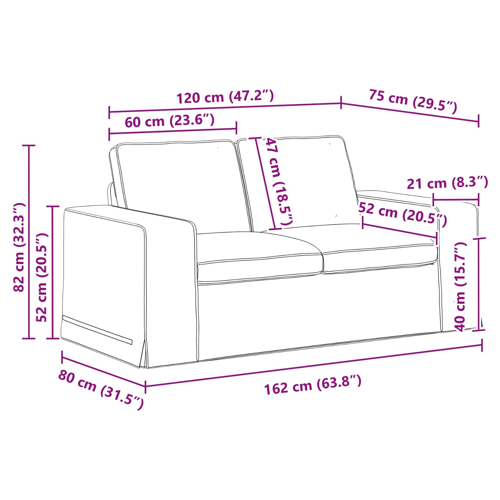 Modernes Sofa in Creme, 162 x 80 x 82 cm - 35% Rabatt