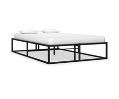 Vidaxl Metallbett 120x200 cm Schwarz - Klassisches Design - 30% Rabatt