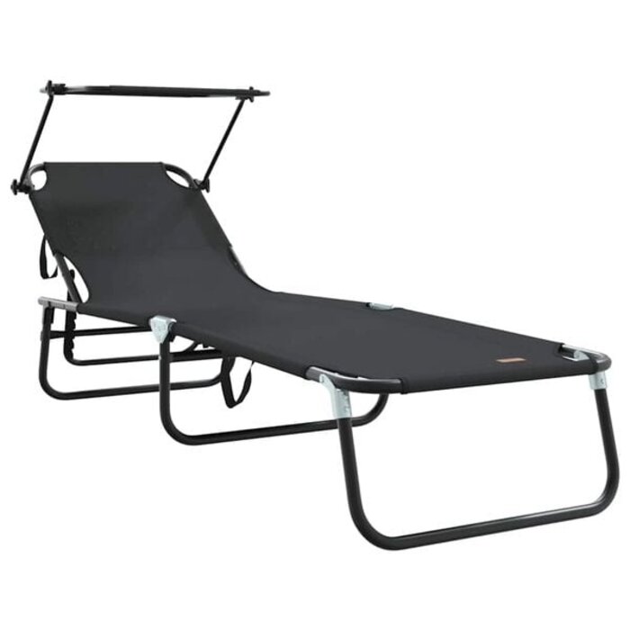 Klappbare Sonnenliege in Schwarz, 190x57cm - 33% Rabatt