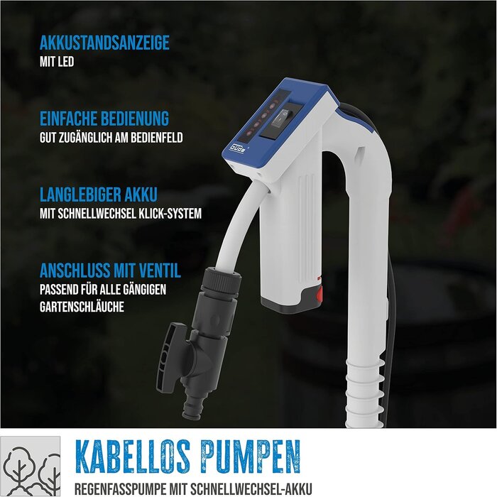 Akku-Regentonnenpumpe 12V 1500 l/h - 33% Rabatt auf ausgepacktes Einzelstück