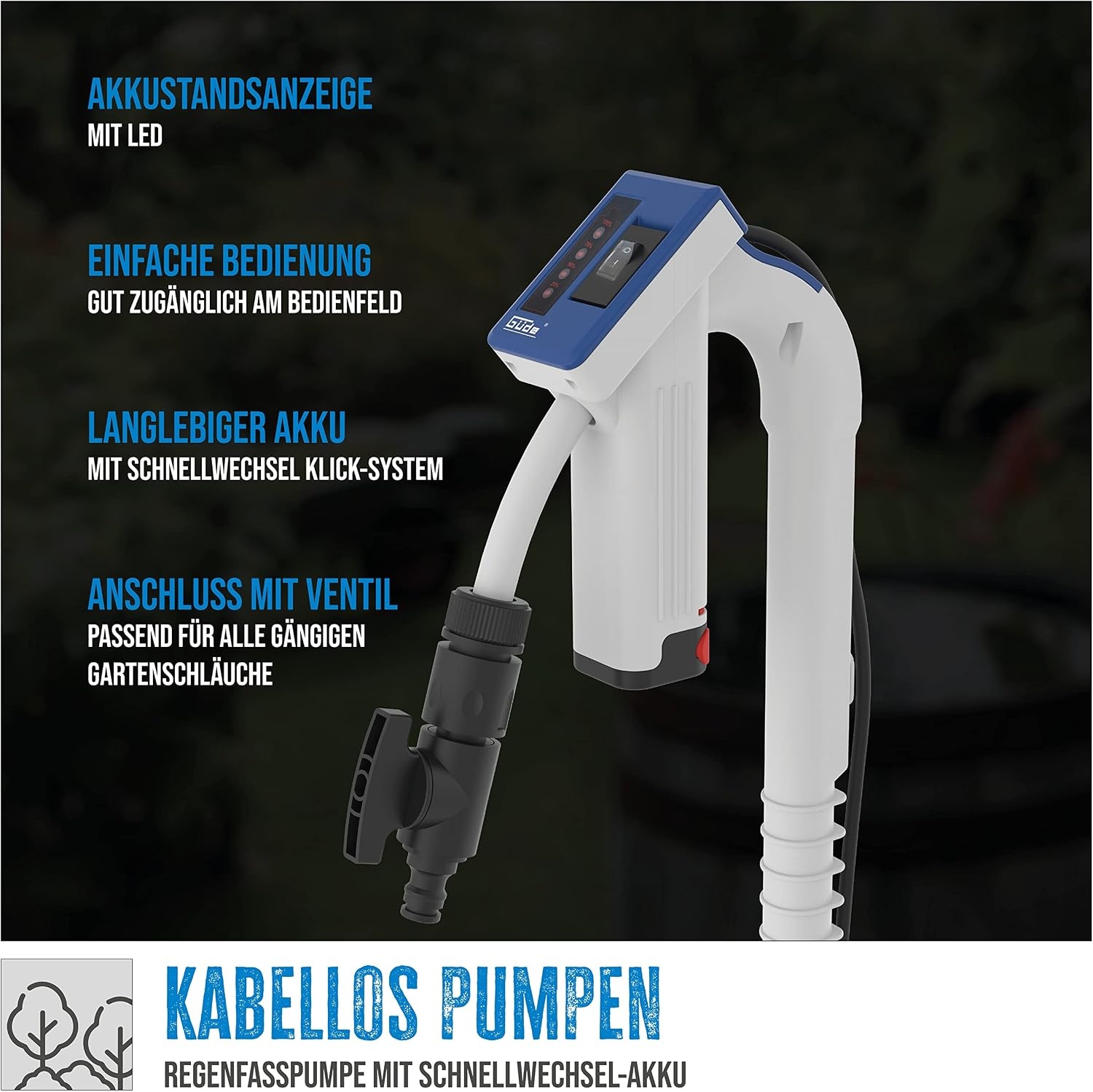 Akku-Regentonnenpumpe 12V 1500 l/h - 33% Rabatt auf ausgepacktes Einzelstück