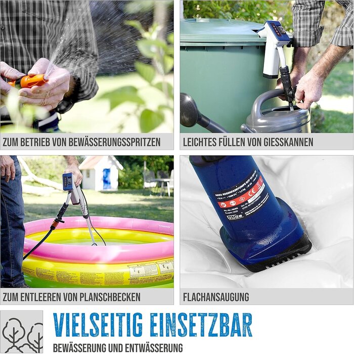 Akku-Regentonnenpumpe 12V 1500 l/h - 33% Rabatt auf ausgepacktes Einzelstück