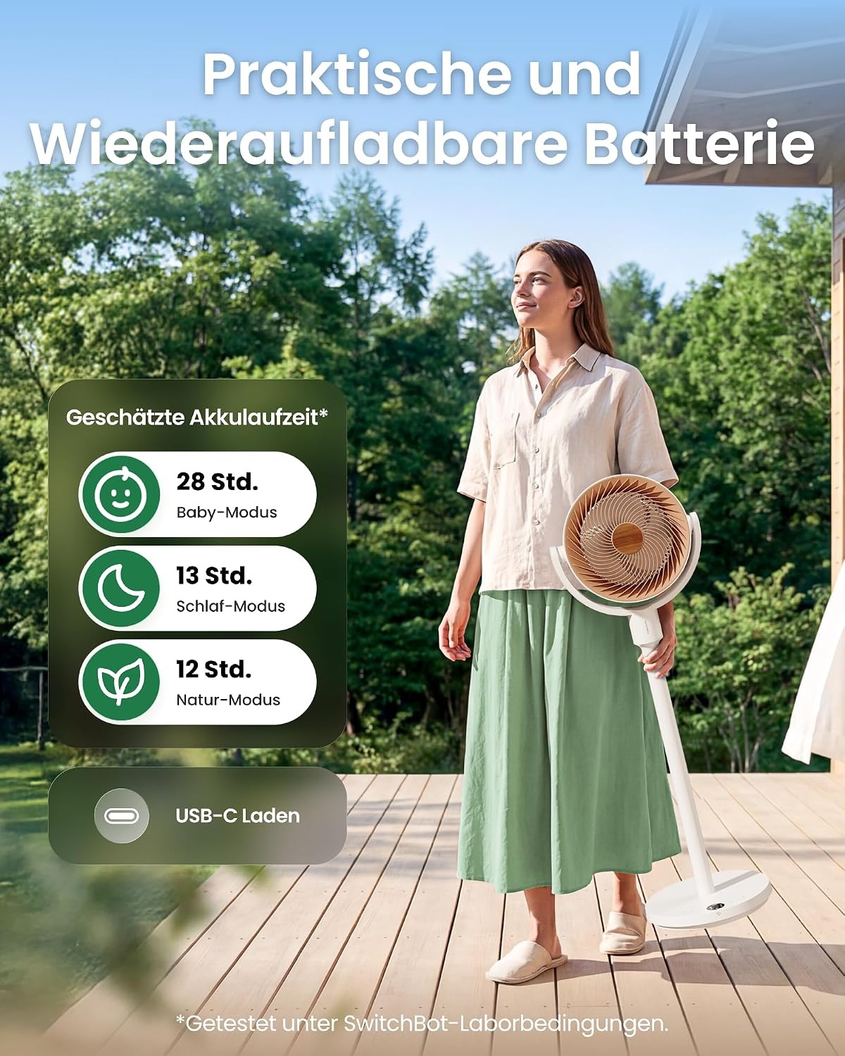 Intelligenter Bodenventilator, RGB-Licht, Weiß mit Beige - 34% Rabatt
