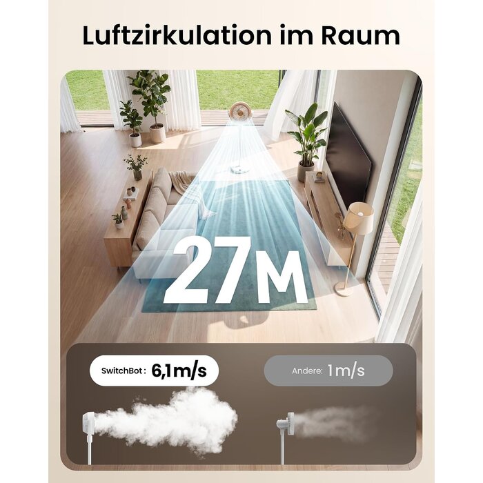Intelligenter Bodenventilator, RGB-Licht, Weiß mit Beige - 34% Rabatt
