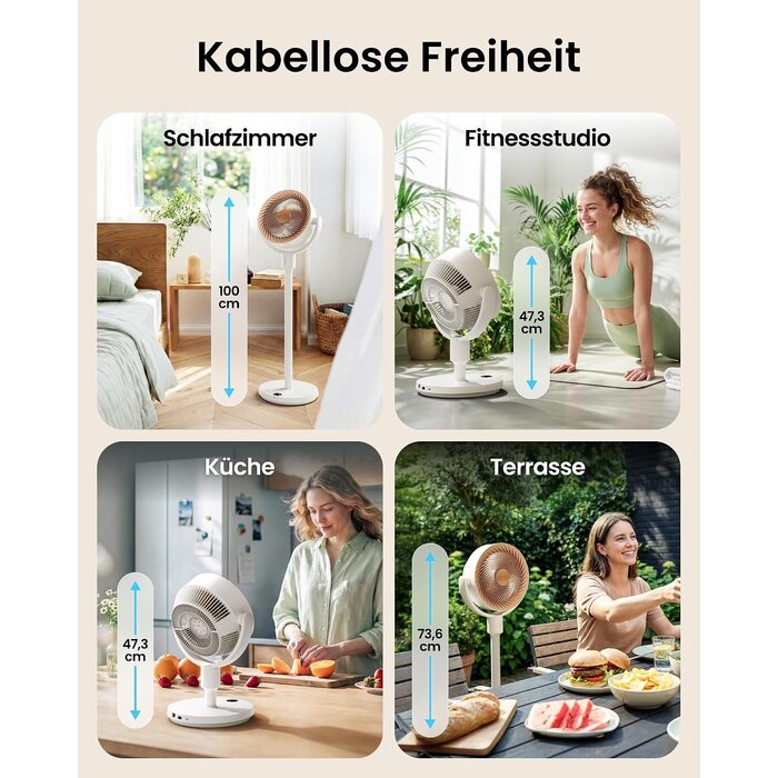 Intelligenter Bodenventilator, RGB-Licht, Weiß mit Beige - 34% Rabatt