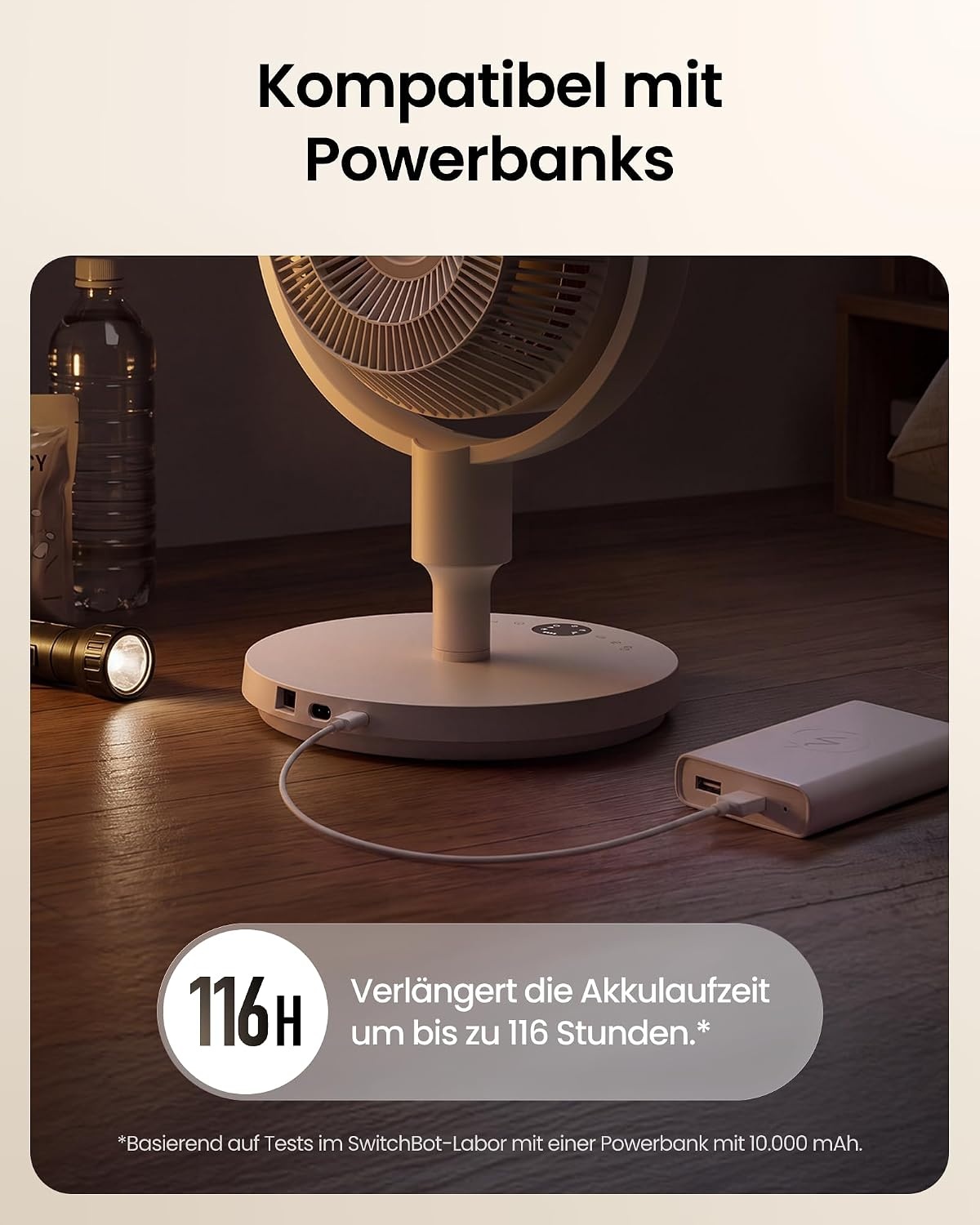 Intelligenter Bodenventilator, RGB-Licht, Weiß mit Beige - 34% Rabatt