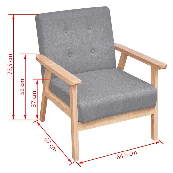 Sessel Retro-Design Hellgrau - 30% Rabatt