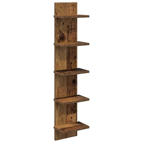 Wandregal in Altholz-Optik 100x15x22 cm - 32% Rabatt