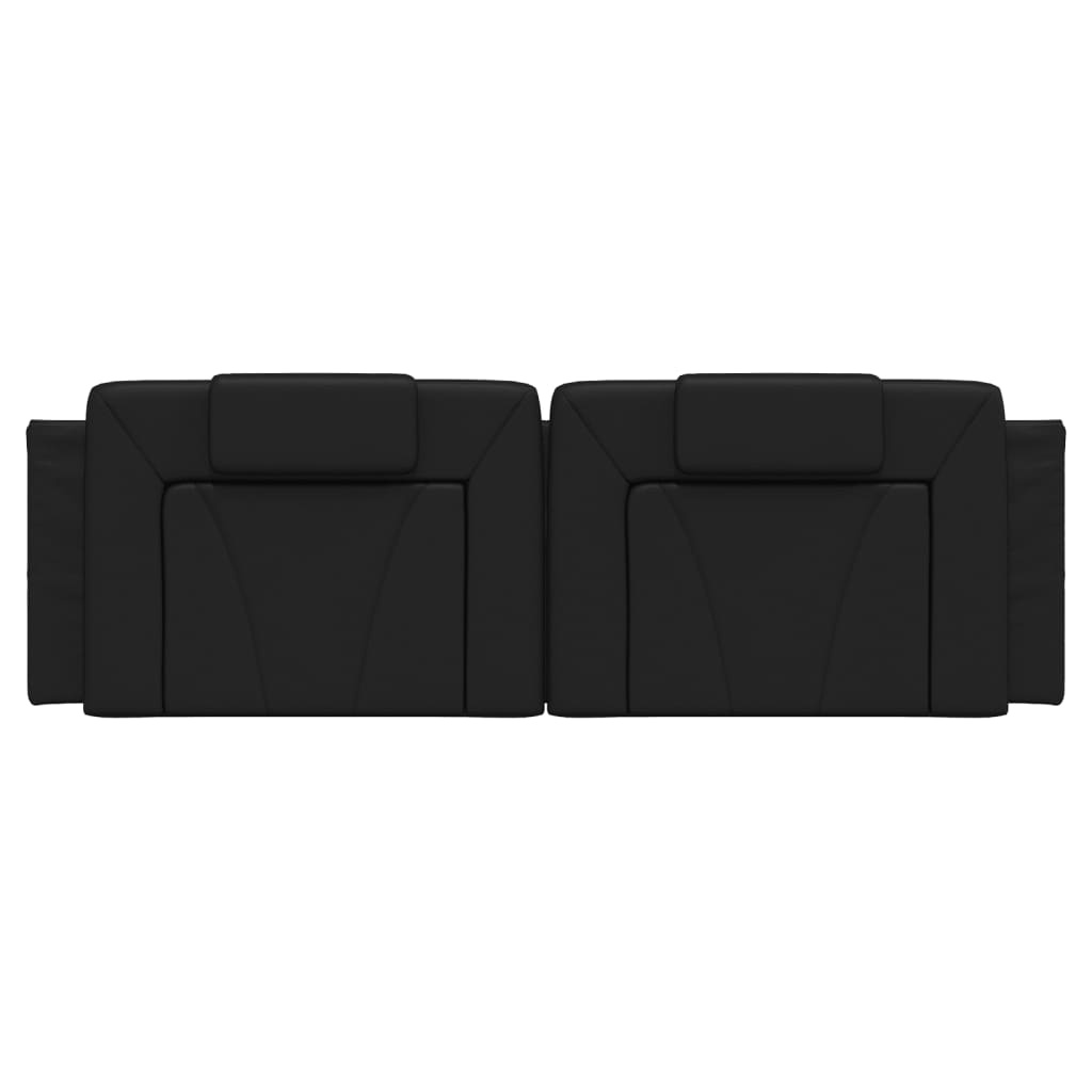 Bett-Kopfkissen 160 cm, Kunstleder Schwarz, 33% Rabatt