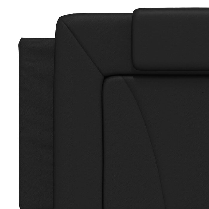 Bett-Kopfkissen 160 cm, Kunstleder Schwarz, 33% Rabatt