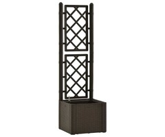 Vidaxl Pflanzkübel mit Rankgitter, Mokka, 142 cm hoch - 40% Rabatt