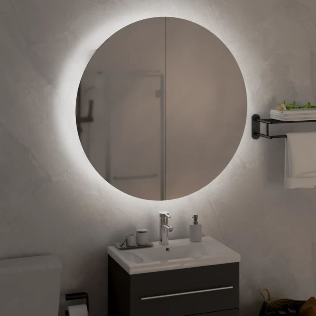 Badezimmerschrank mit LED-Spiegel Eiche - 30% Rabatt