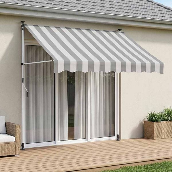 Manuelle Markise 150 cm Anthrazit-Weiß - 34% Rabatt auf Retourenware
