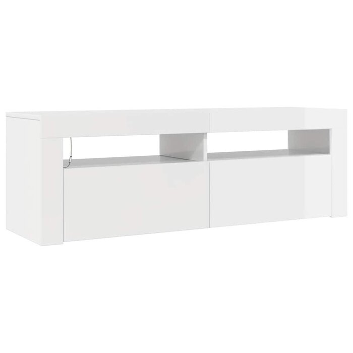 TV-Board mit LED-Beleuchtung Weiß 120cm - 34% Rabatt