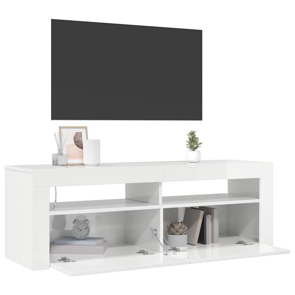 TV-Board mit LED-Beleuchtung Weiß 120cm - 34% Rabatt