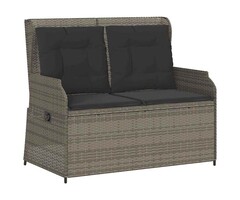 Vidaxl Verstellbare Poly-Rattan Gartenbank in Grau - 41% Rabatt
