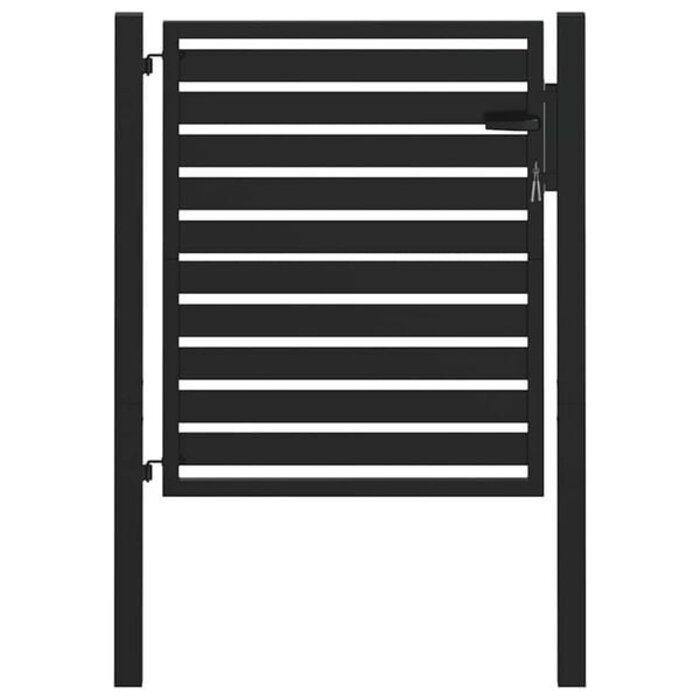 Gartentor Aluminium 100x100 cm Schwarz - 35% Rabatt