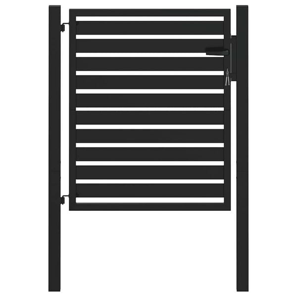 Gartentor Aluminium 100x100 cm Schwarz - 35% Rabatt
