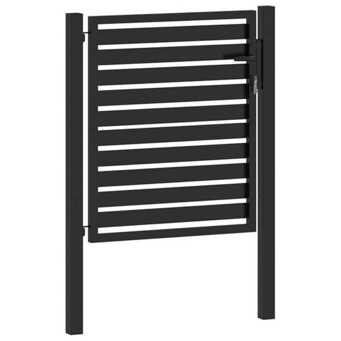 Gartentor Aluminium 100x100 cm Schwarz - 35% Rabatt