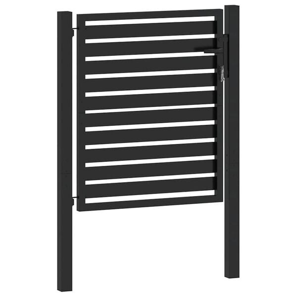 Gartentor Aluminium 100x100 cm Schwarz - 35% Rabatt