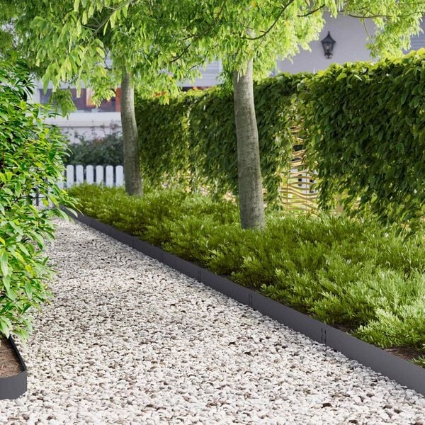 20x Rasenkanten Beetumrandung Stahl Anthrazit 100x15 cm - 34% Rabatt