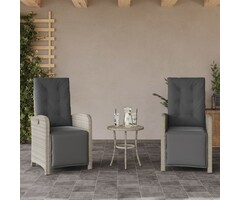 Vidaxl 2er-Set Gartenstühle mit Fußstütze, hellgrau - 47% Rabatt