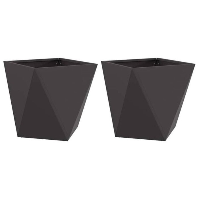 Pflanzkübel 2er Set Stahl 50x50x50 cm Schwarz - 34% Rabatt
