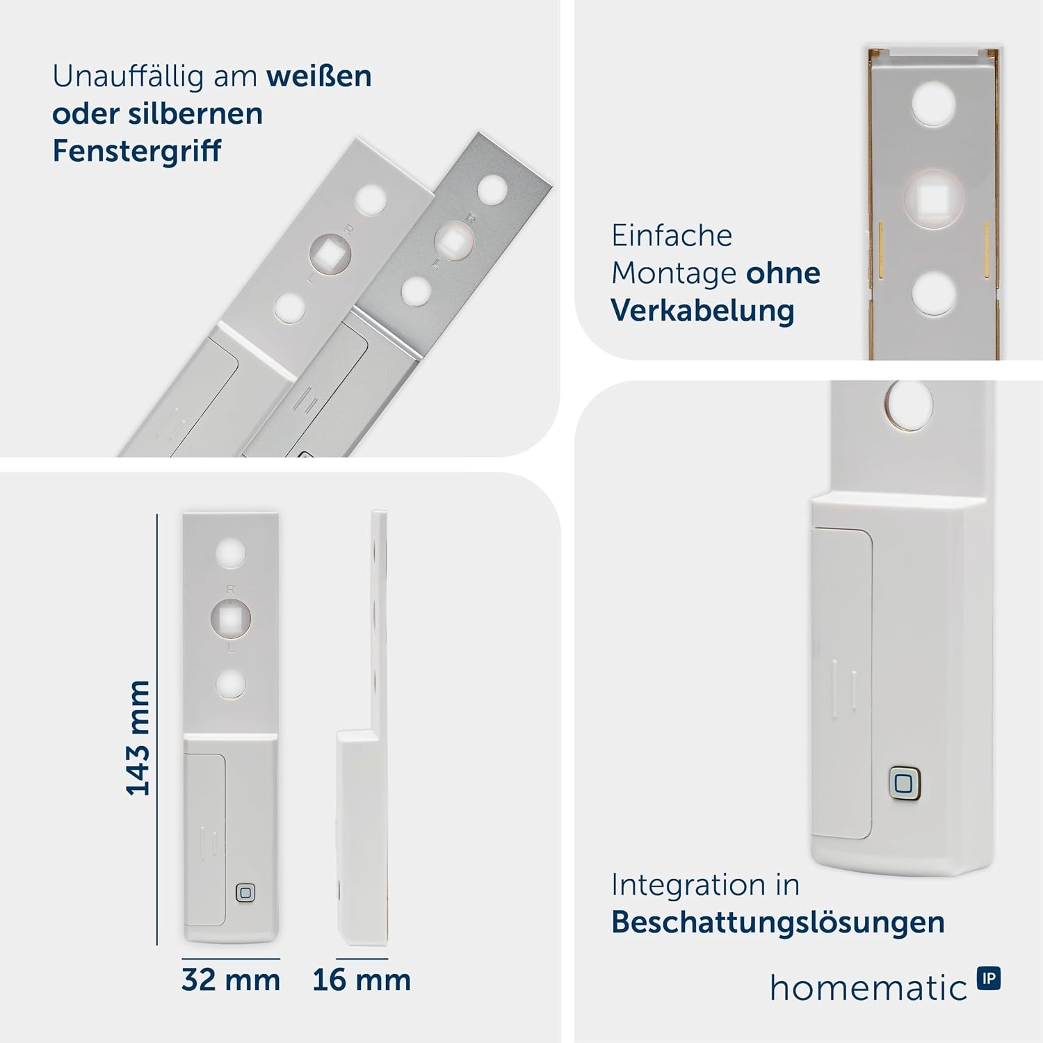 Fenstergriff-Sensor Smart Home, grau/weiß, Größe S - 28% Rabatt