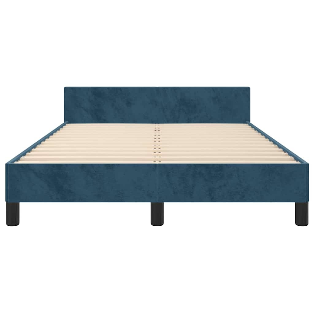 Samt-Bettgestell 120x200 cm Dunkelblau - 34% Rabatt