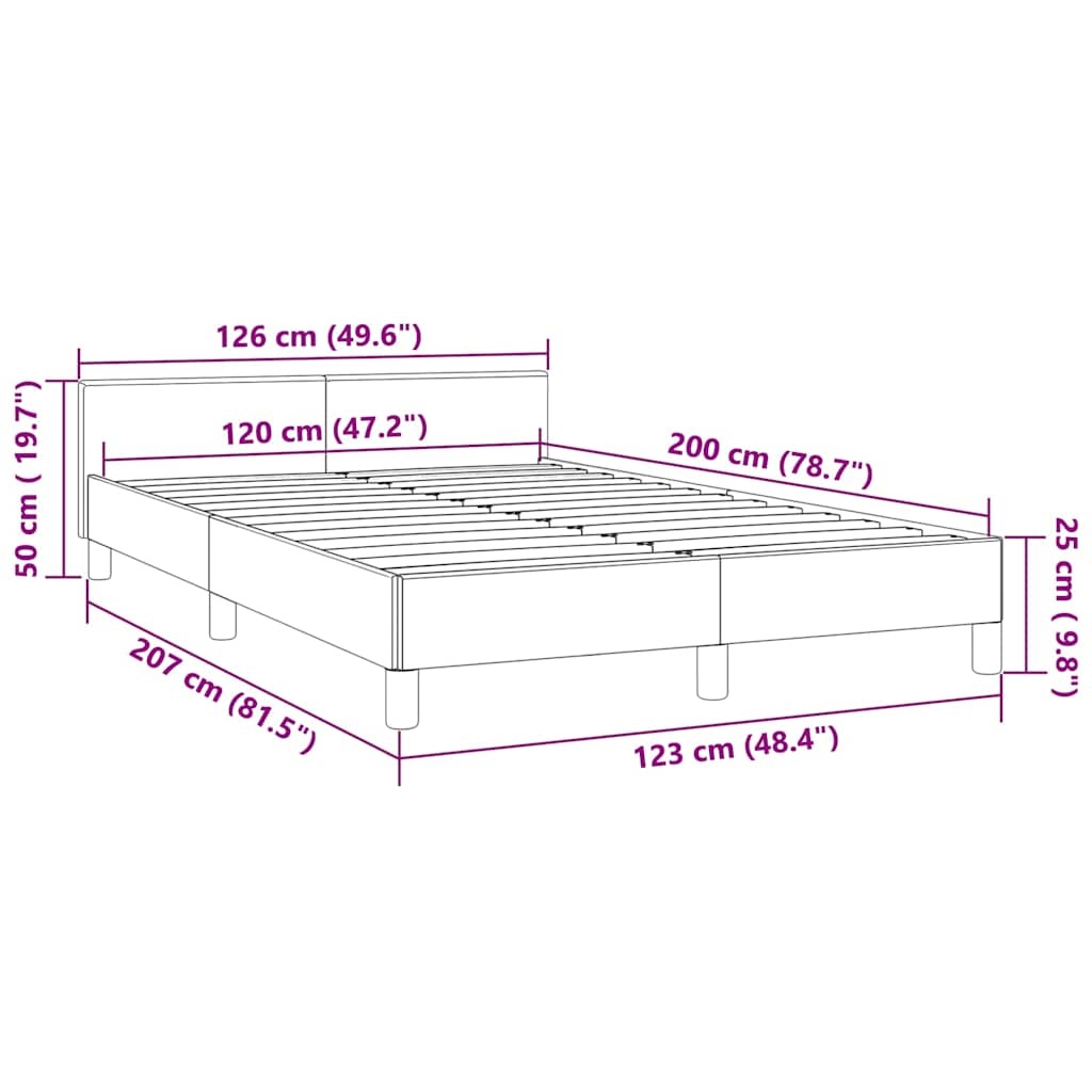 Samt-Bettgestell 120x200 cm Dunkelblau - 34% Rabatt