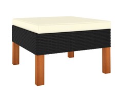 Vidaxl Fußhocker Poly-Rattan & Eukalyptusholz Schwarz 60x60cm - 36% Rabatt