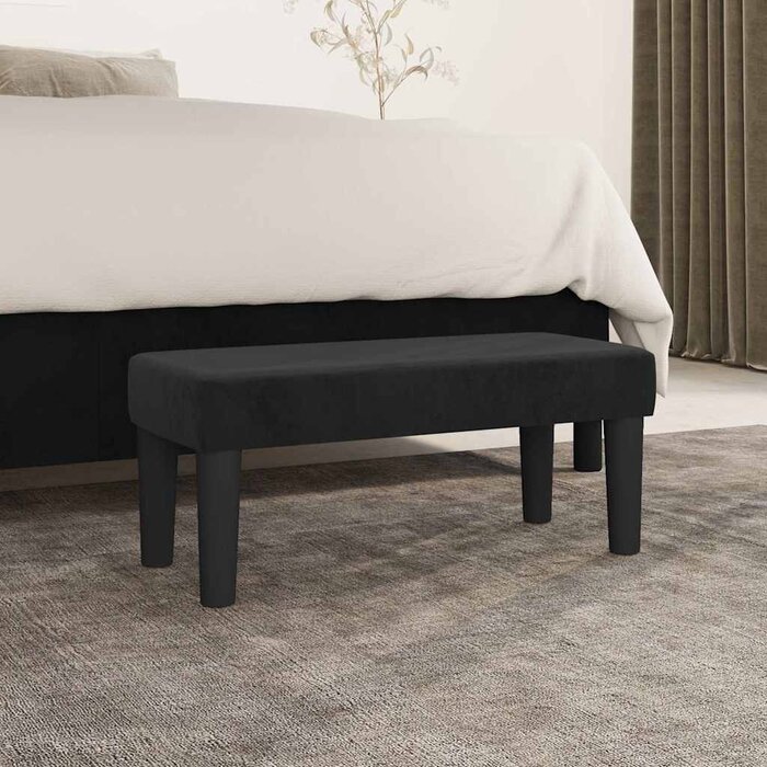 Samt Sitzbank, Schwarz, 70x30x30 cm - 27% Rabatt