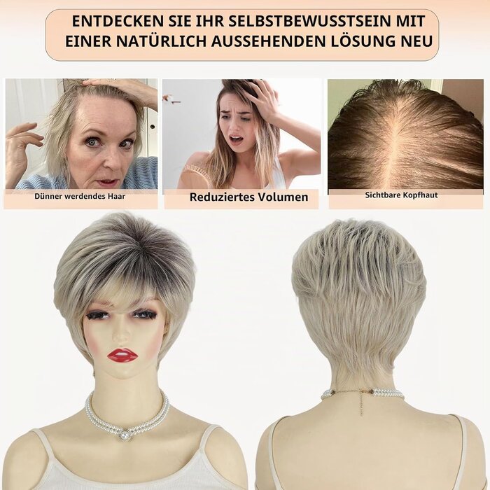 Modische Pixie-Perücke in Platinblond | 31% Rabatt