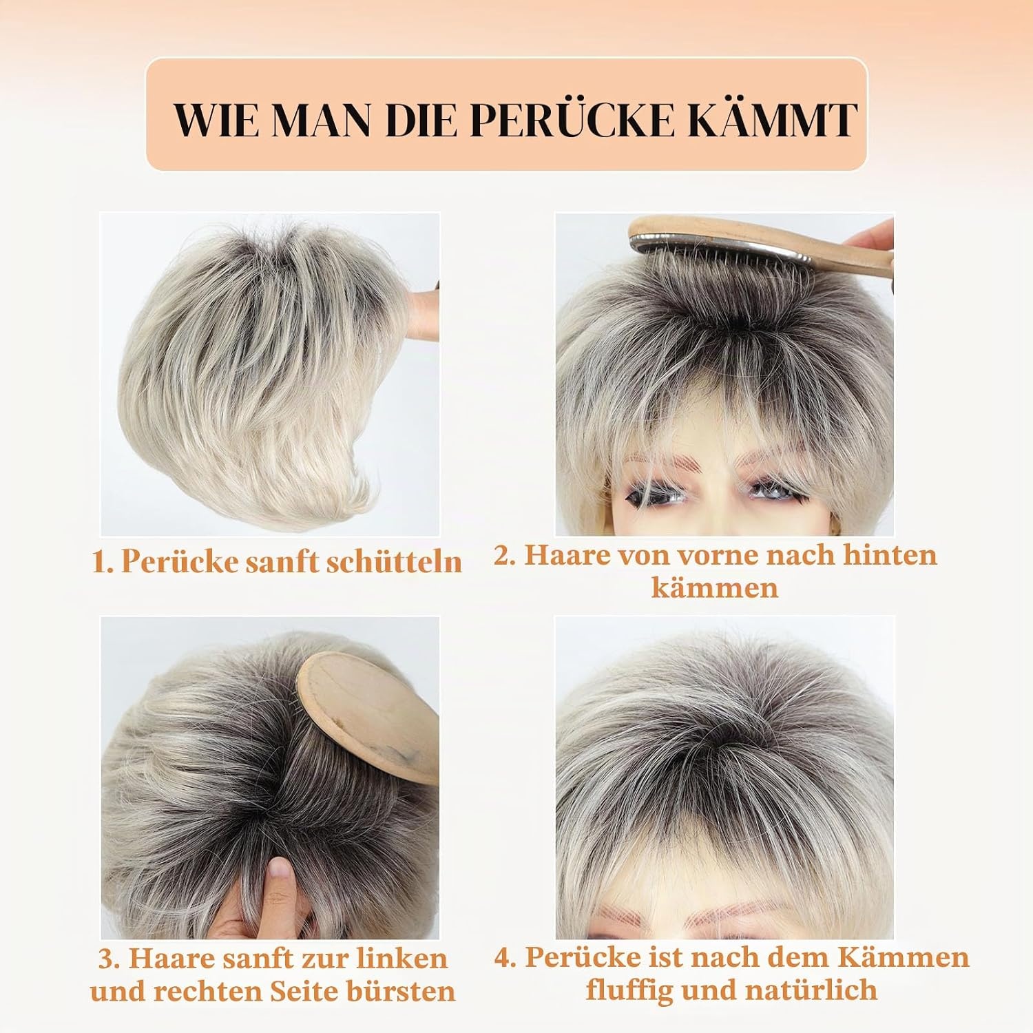 Modische Pixie-Perücke in Platinblond | 31% Rabatt