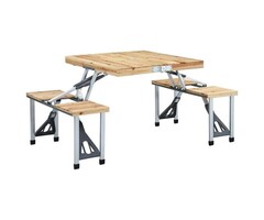 Vidaxl Klappbarer Campingtisch mit 4 Sitzen - Silber - 41% Rabatt